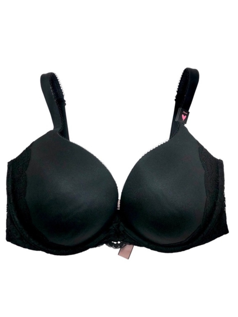 Victoria's Secret Lace Detail Adjustable Back Straps Black Push Up Bra 34DDD